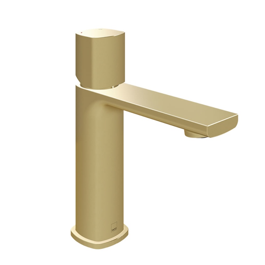 Vado Cameo Leverless Satin Brass Mono Basin Mixer